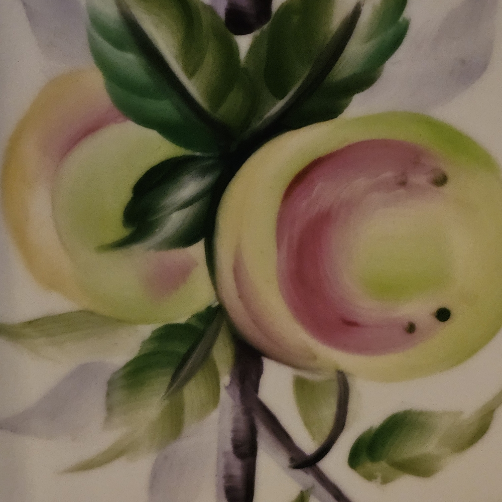 Lefton China Vintage Hand Painted Apple Plate Gold Trim - Picture 6 of 6